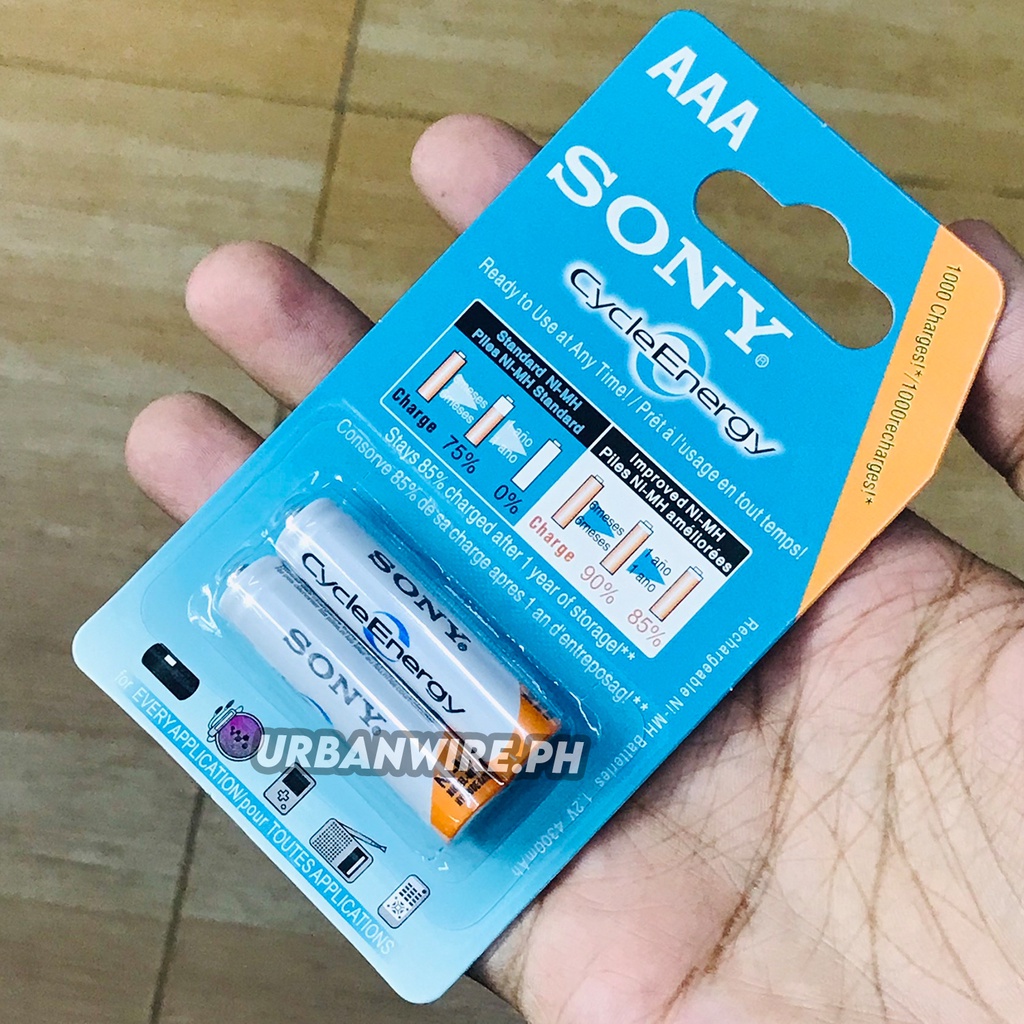 SONY Cycle Energy AAA Rechargeable NI-MH Battery 1 CARD (2pcs) | Shopee ...