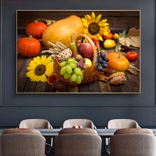 Kitchen Wall Art Vegatables And Fruits Poster Canvas Painting