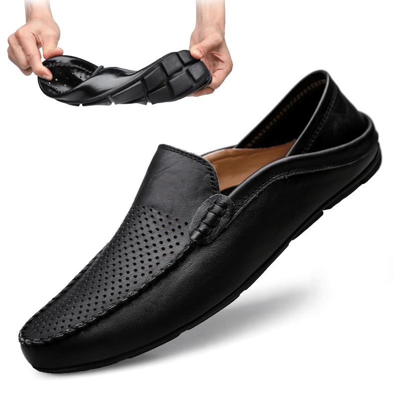 Summer Breathable Slip On Shoes For Men Big Size Men Leather Shoes ...