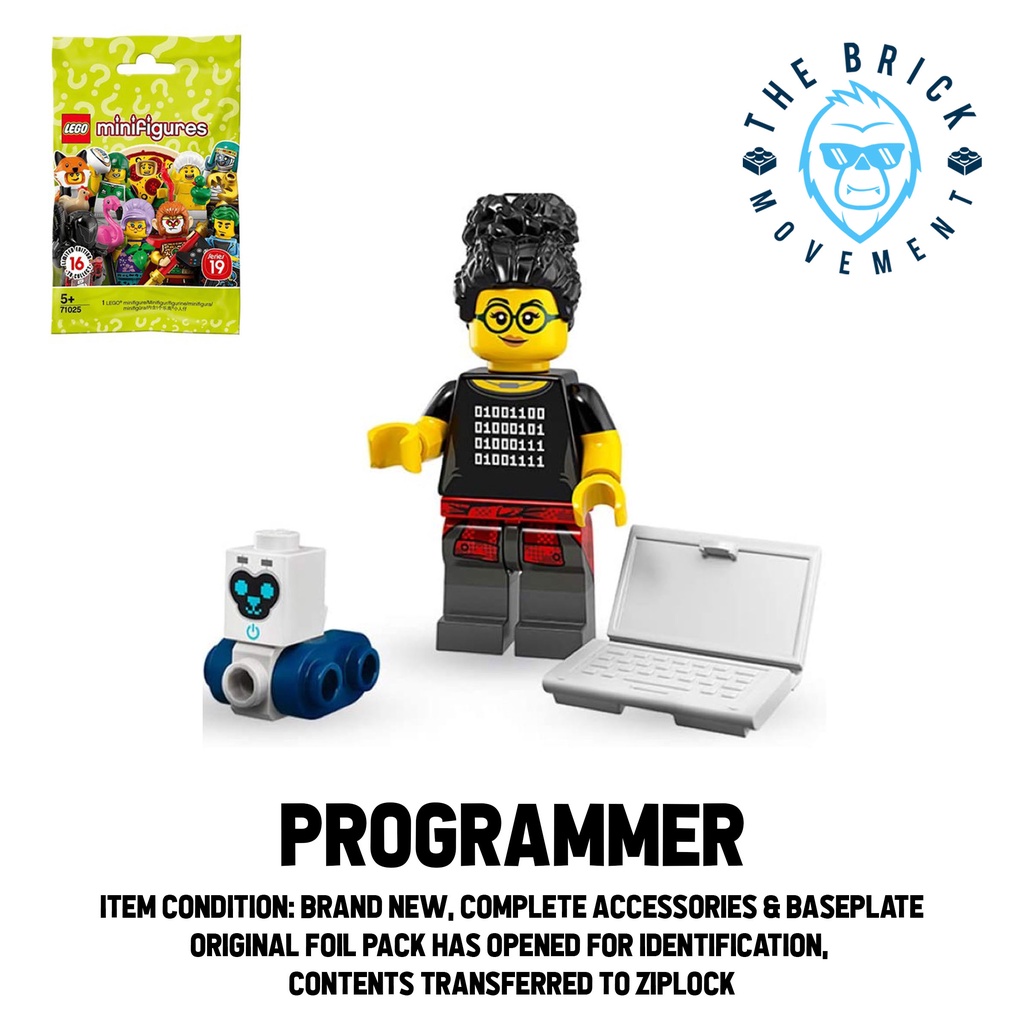 LEGO® Collectible Minifigure Series 19: Programmer Minifigure | Shopee ...