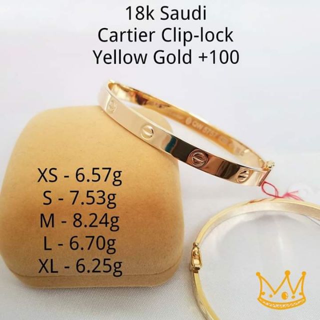 18k Saudi gold bangle small size