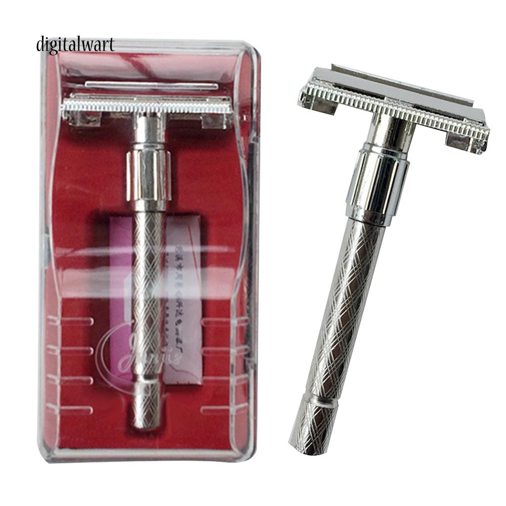 DG_Men Manual Long Handle Razor Holder Double Edge Sharp Blade Facial ...