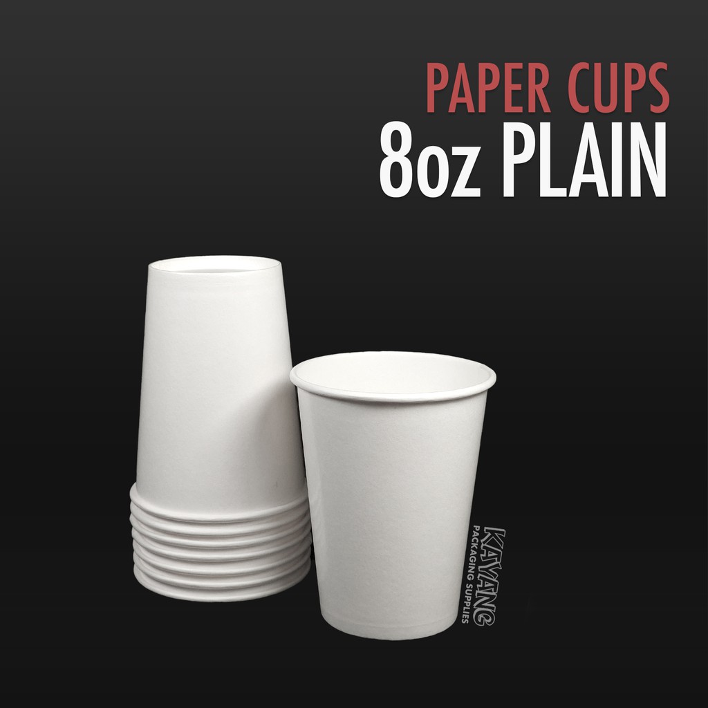 [50pcs] 8oz Plain Paper Cup (73mm), High Quality Party Cups Shopee