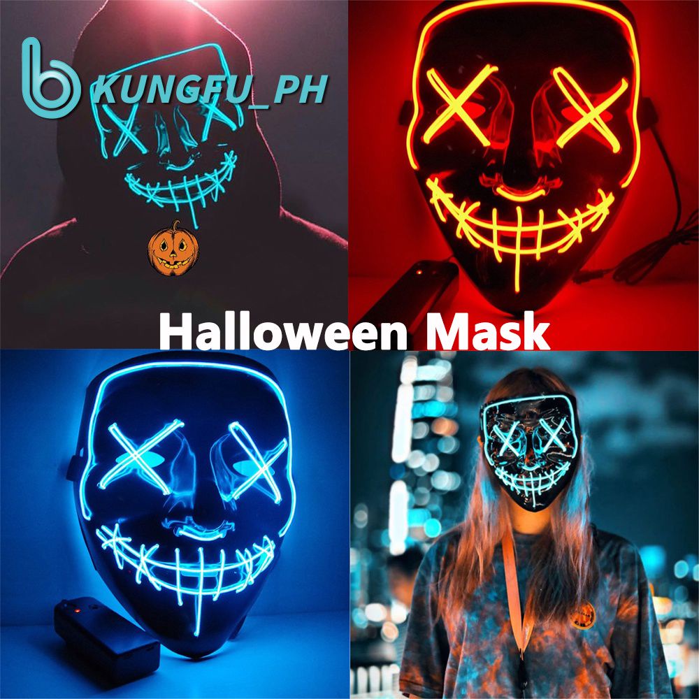 Halloween Coldplay Light Up Purge Mask Halloween Masquerade Party LED