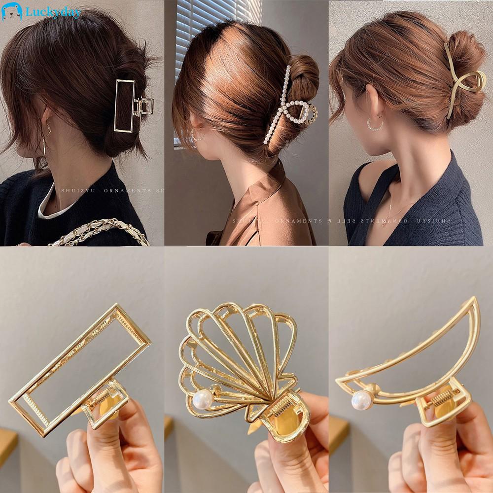 Elegant Metal Pearl Hair Clip Women Hair Accessories Butterfly