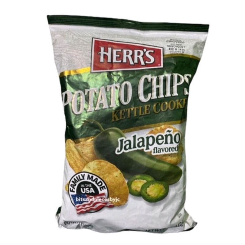 Herr's Kettle Cooked Jalapeno Flavored Potato Chips (142g) Shopee