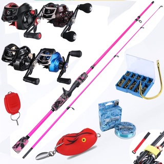 Spinning Rod and Reel Combos Carbon 2 Section Fishing Rod with