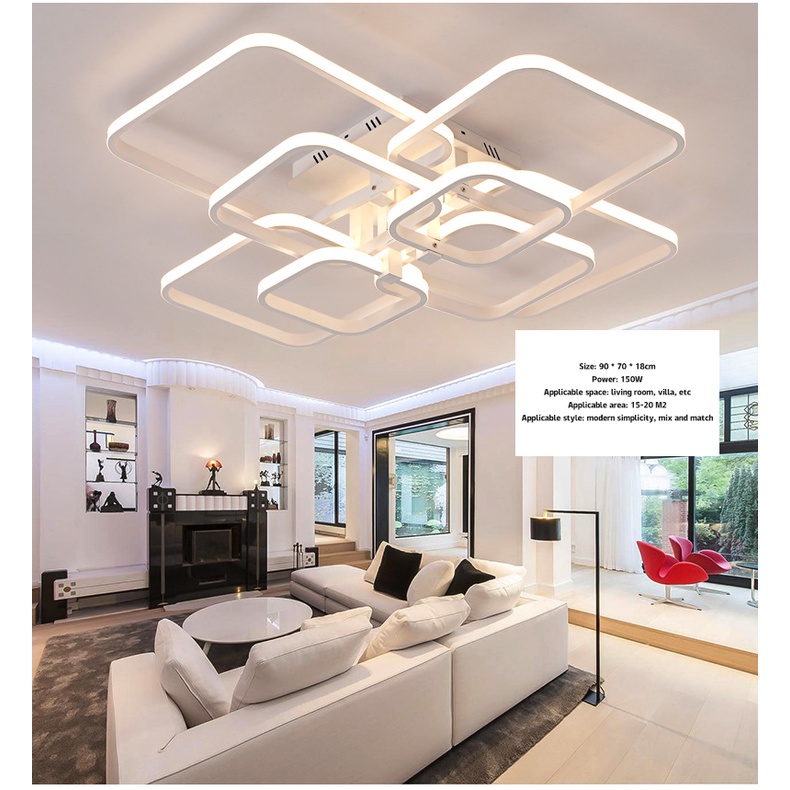 【Remote Dimmable】 Modern Led Chandelier Ceiling Lights For Living Room ...