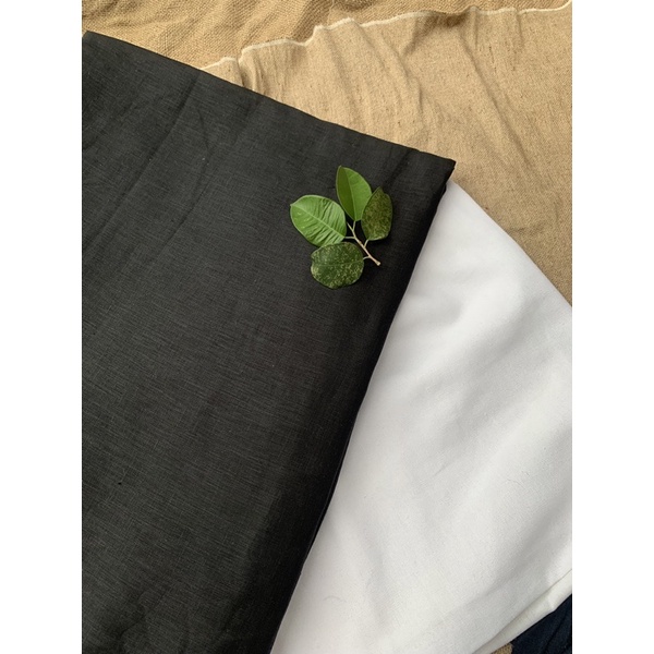 High Quality linen Fabric In Black Shopee Philippines
