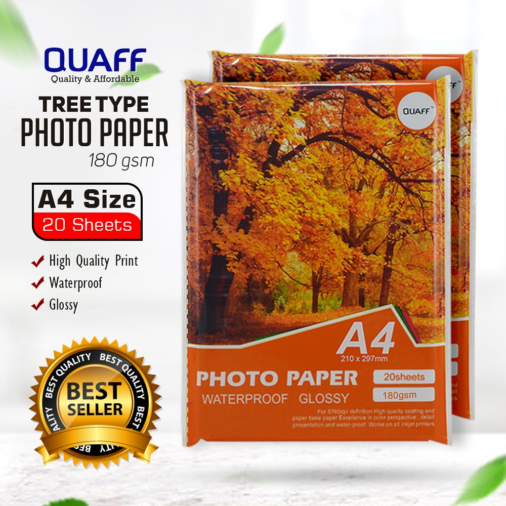 Quaff Glossy Photo Paper Inkjet Glossy Photo Paper Gsm Sheets Pack Shopee Philippines