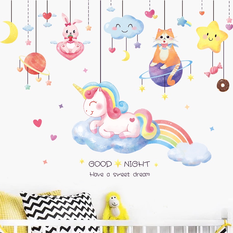 JTS WALLSTICKER HOME ROOM DECOR FOR YOUR BABY CUTE UNICORN Shopee