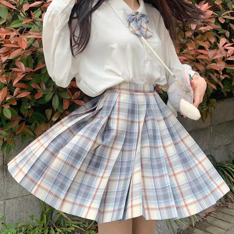 Checkered skirt outlet shopee