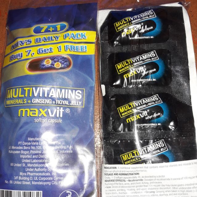 MAXVIT MULTIVITAMINS PLUS GINSENG PLUS ROYAL JELLY Shopee Philippines