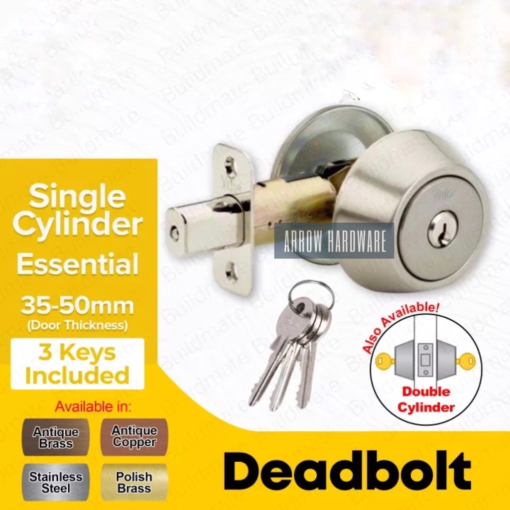 High Security Single Cylinder Deadbolt Lock Entrance Lockset Shopee Philippines
