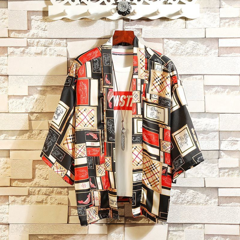 kimono man yukata men Japanese streetwear samurai costume clothing Haori Japanese kimono cardigan Men s kimono cosplay