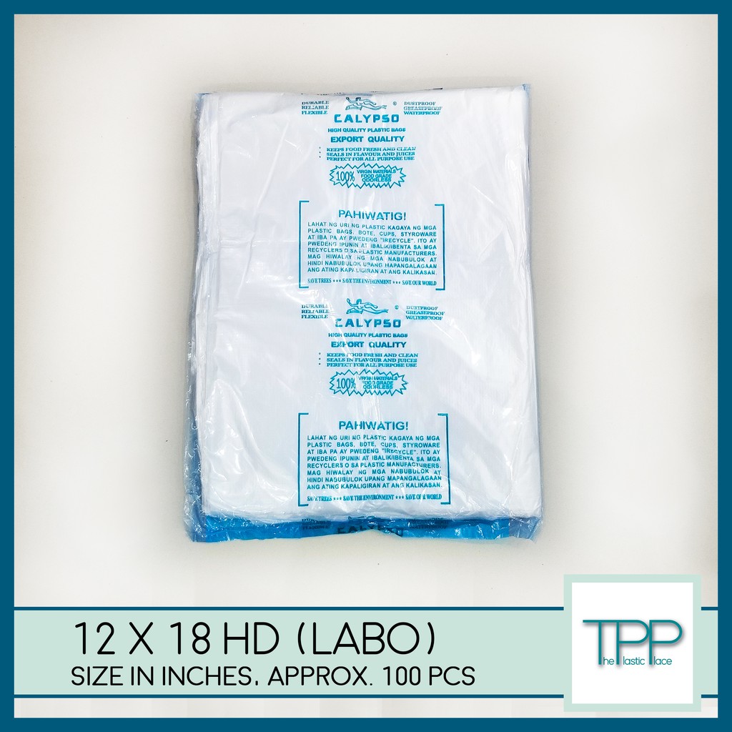 12 x 18 HD (Labo) Calypso Plastic | Approx. 100 pcs/pack | Shopee ...