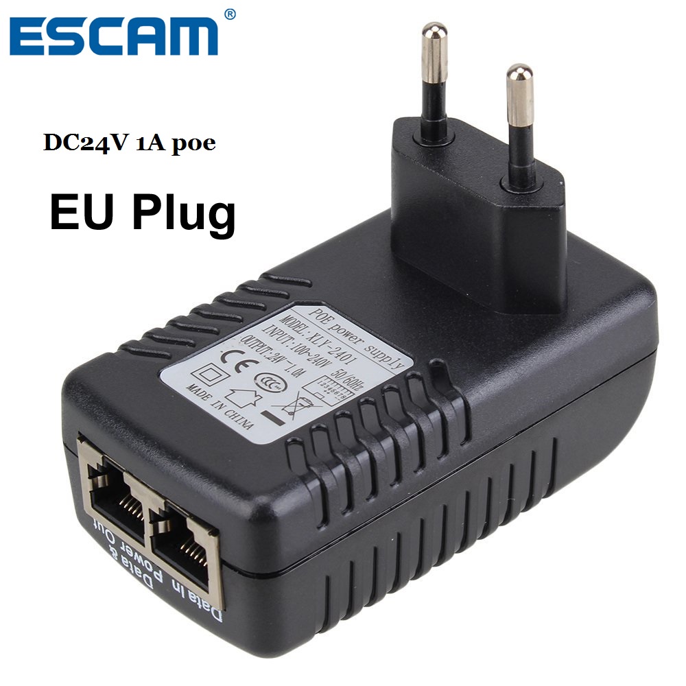 ESCAM DC24V 1A 24W POE Injector for CCTV IP Camera POE injector POE ...