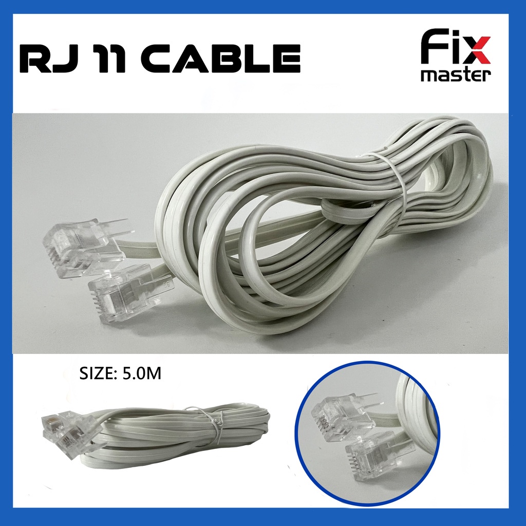 ♨5 Meter RJ11 6P4C Home Office Pin to Pin Cable Wire Telephone Line