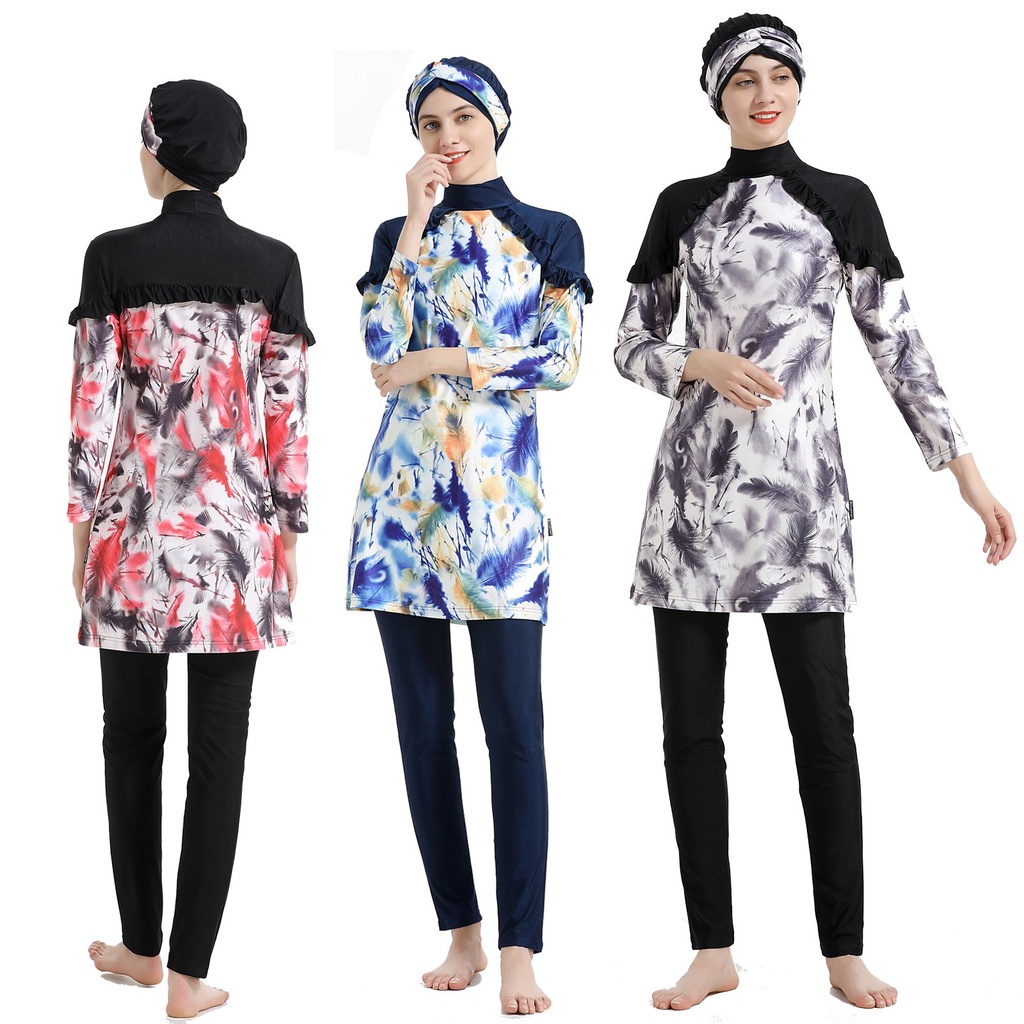 Muslim Swimsuit Women 2022 Islamic Burkini Female Hijab Swimwear ...