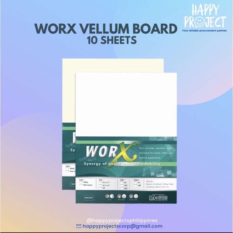 Worx Vellum Board 200gsm Shopee Philippines