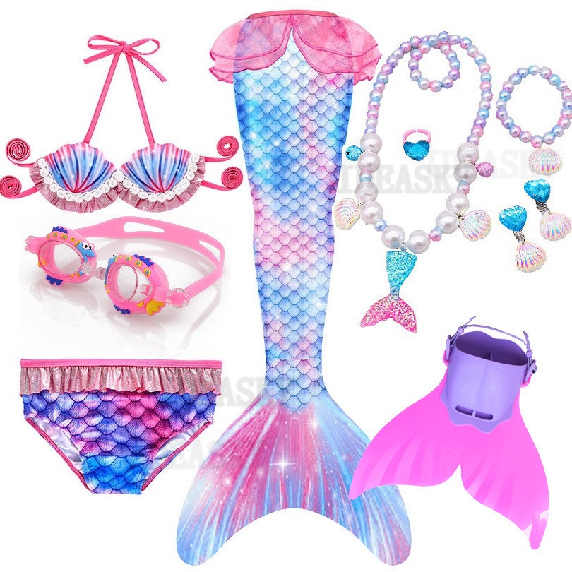 Fastest∈Girls Tail Mermaid Tails Kids Swimsuit Costumes With Monofins ...