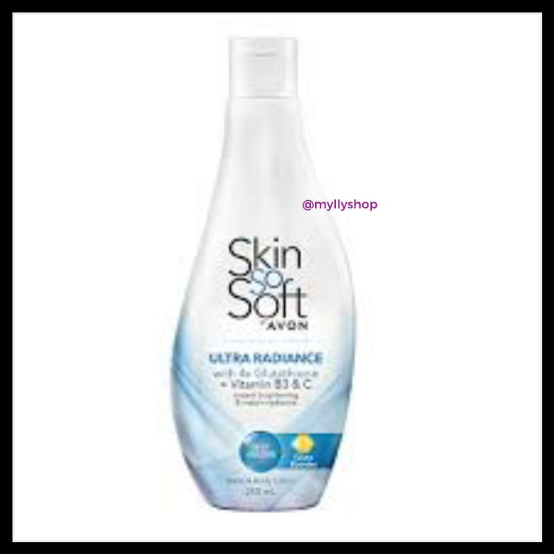 AVON SKIN SO SOFT ULTRA RADIANCE WITH 4x GLUTATHIONE HBL 250ml | Shopee ...