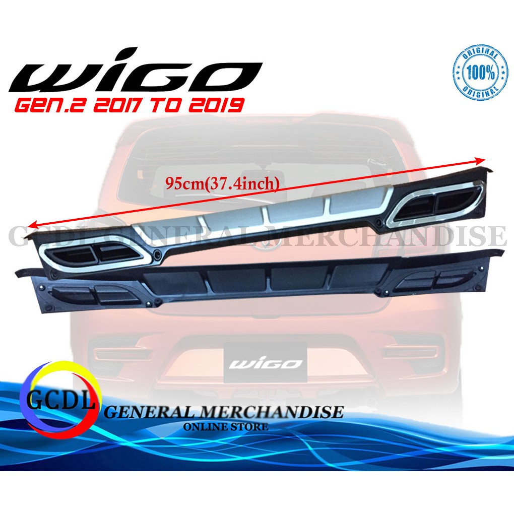 Toyota Wigo Gen 2 2017 to 2019 Rear Bumper Diffuser | Shopee Philippines