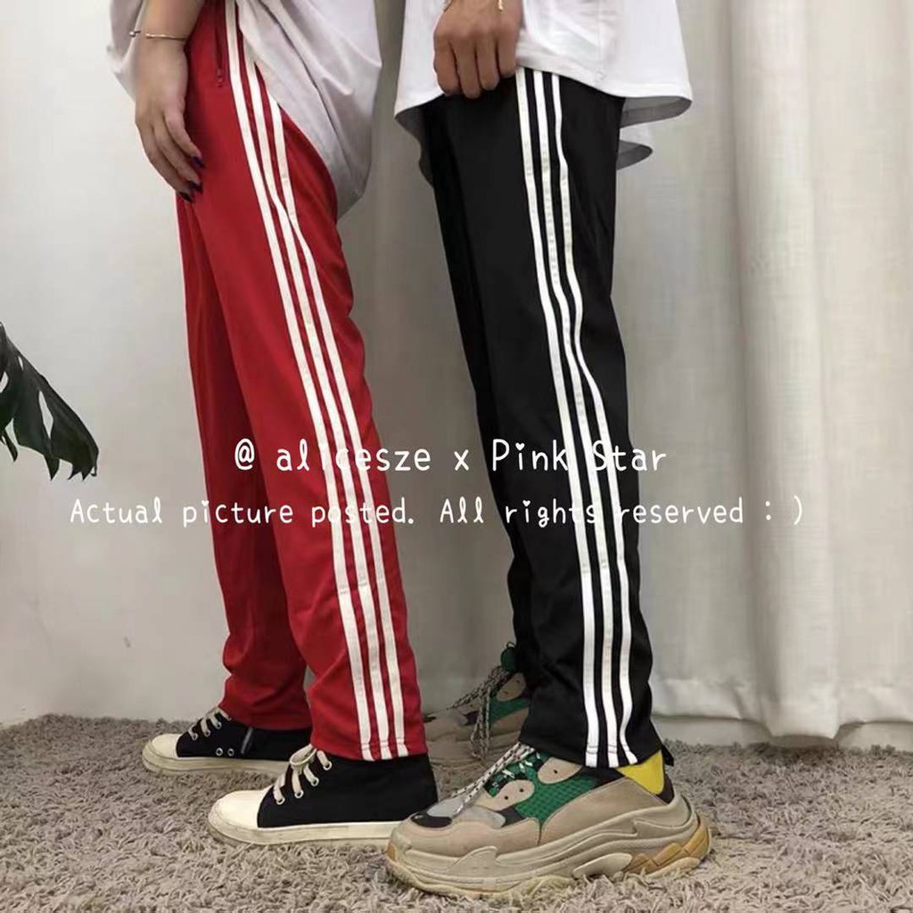 3 lines track pants plain(unisex) fit 27-34 waistline | Shopee Philippines