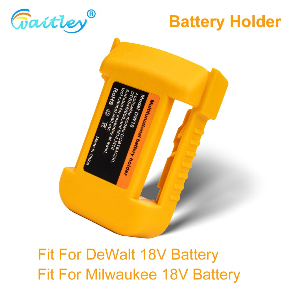 Waitley Battery Holder For DeWalt and Milwaukee 18V Battery Storage