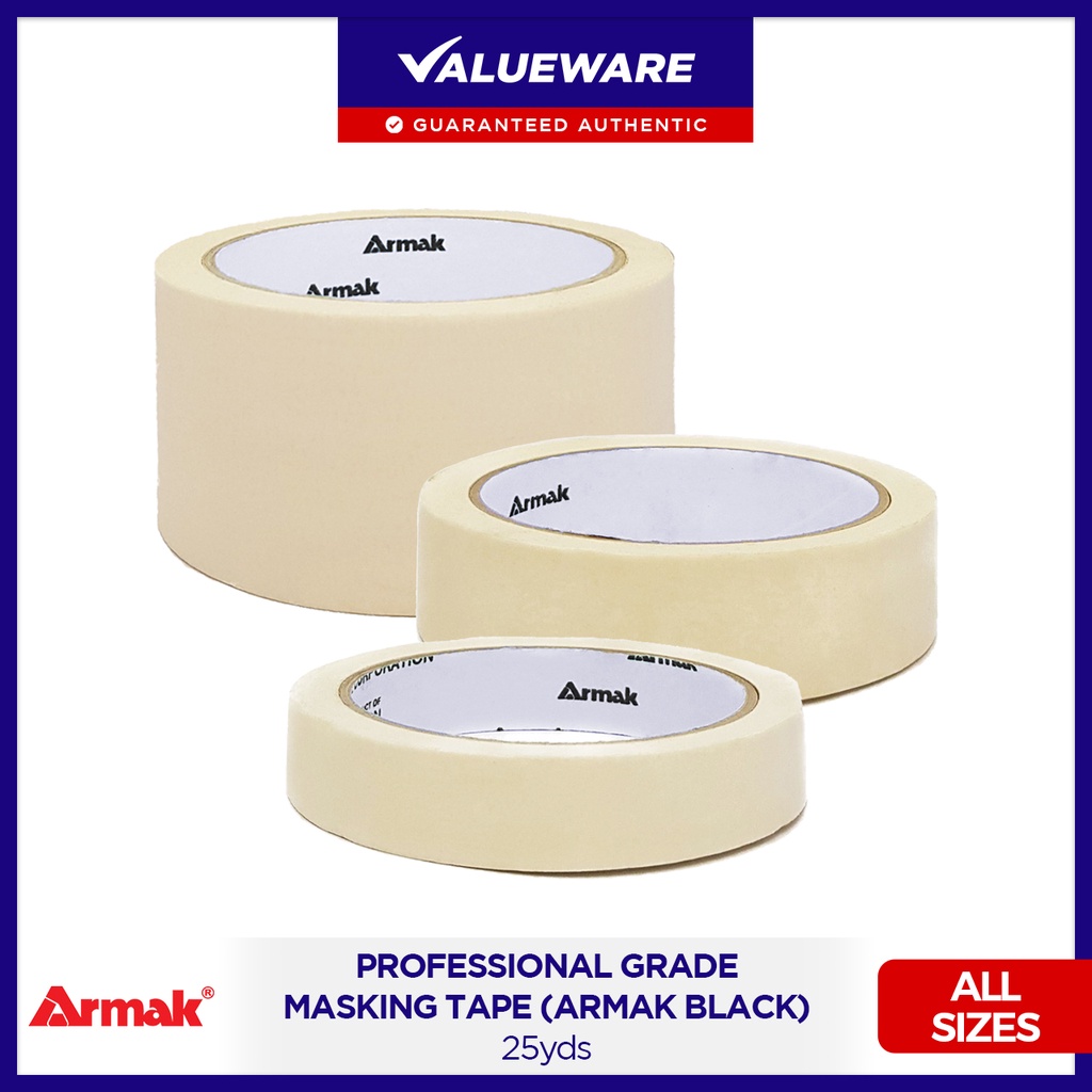 Armak Masking Tape Professional Grade (Armak Black) 25yds 3" / 2" / 1