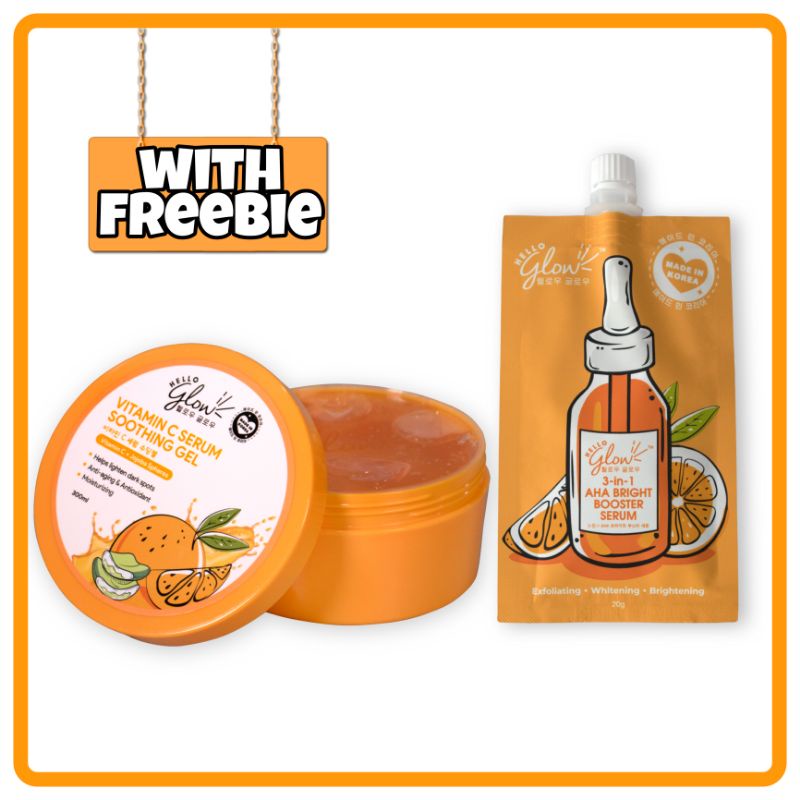 HELLO GLOW 3in1 AHA Bright Booster Serum / Vitamin C Serum Soothing