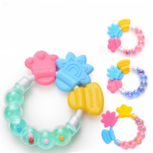 Baby Rattles Teether Toy Silicone Teeth Biting | Shopee Philippines