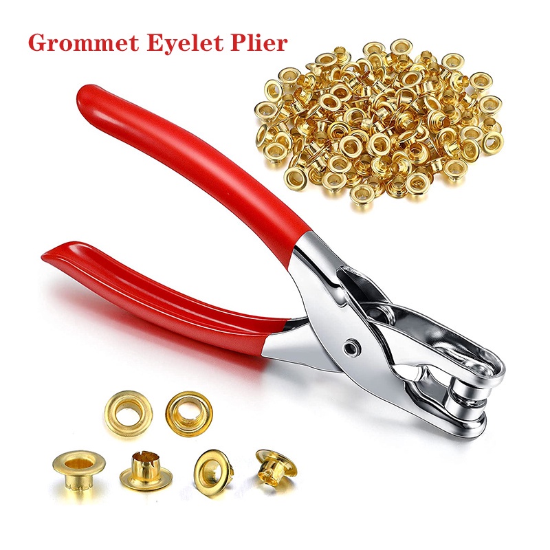 A Set Grommet Eyelet Plier Set Eyelet Hole Punch Pliers Kit with 30 ...