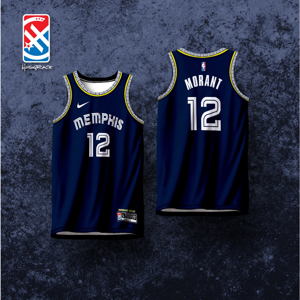 2022 MEMPHIS GRIZZLIES MORANT CITY EDITION HG JERSEY Full Sublimation ...