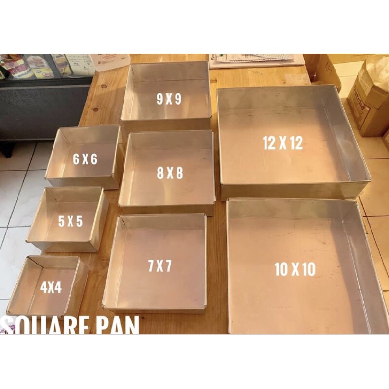 Square baking shop pan sizes