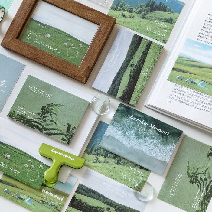 Cdaily|Note Pad Creative ins Style Note Landscape Handbook Base ...