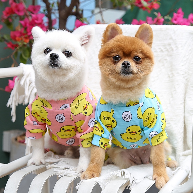Pomeranian Puppies With Clothes Dog Cotton Romper Pajamas