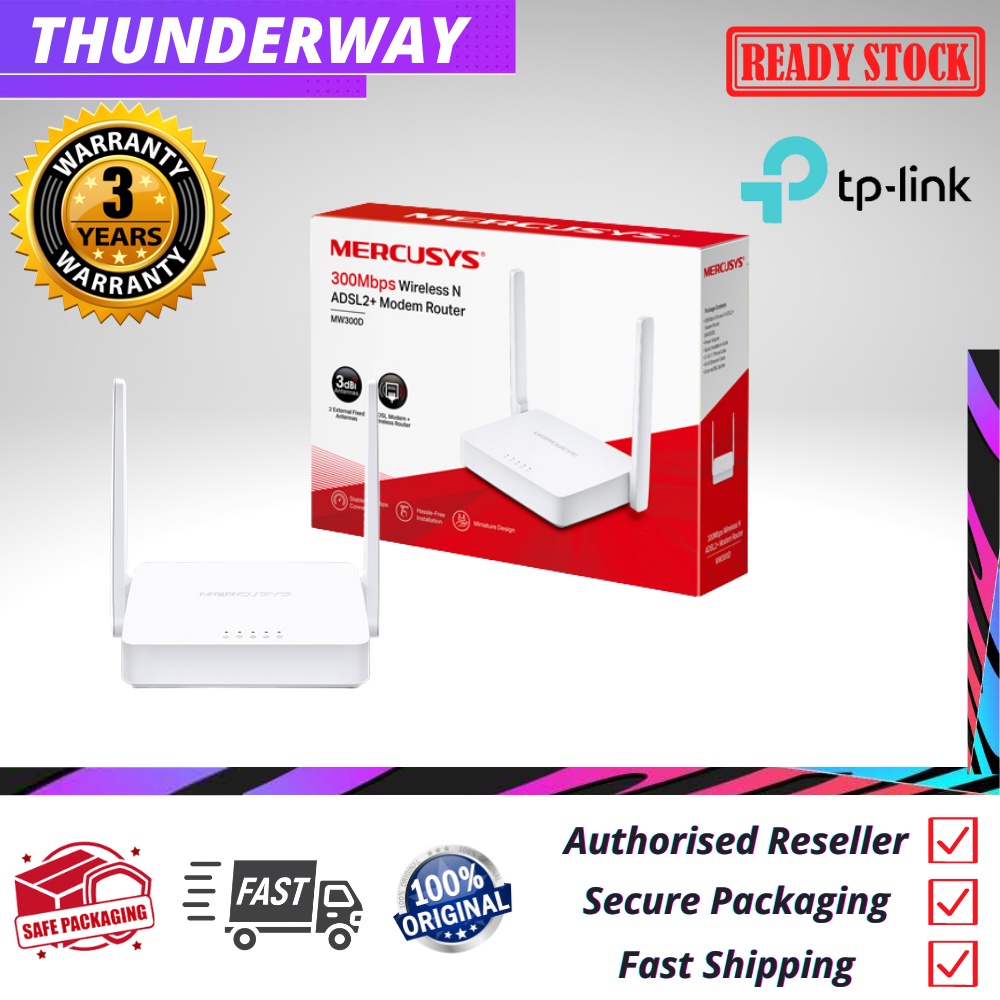 MERCUSYS Mw300d 300mbps Wireless N Adsl2+ Modem Router | Shopee Philippines