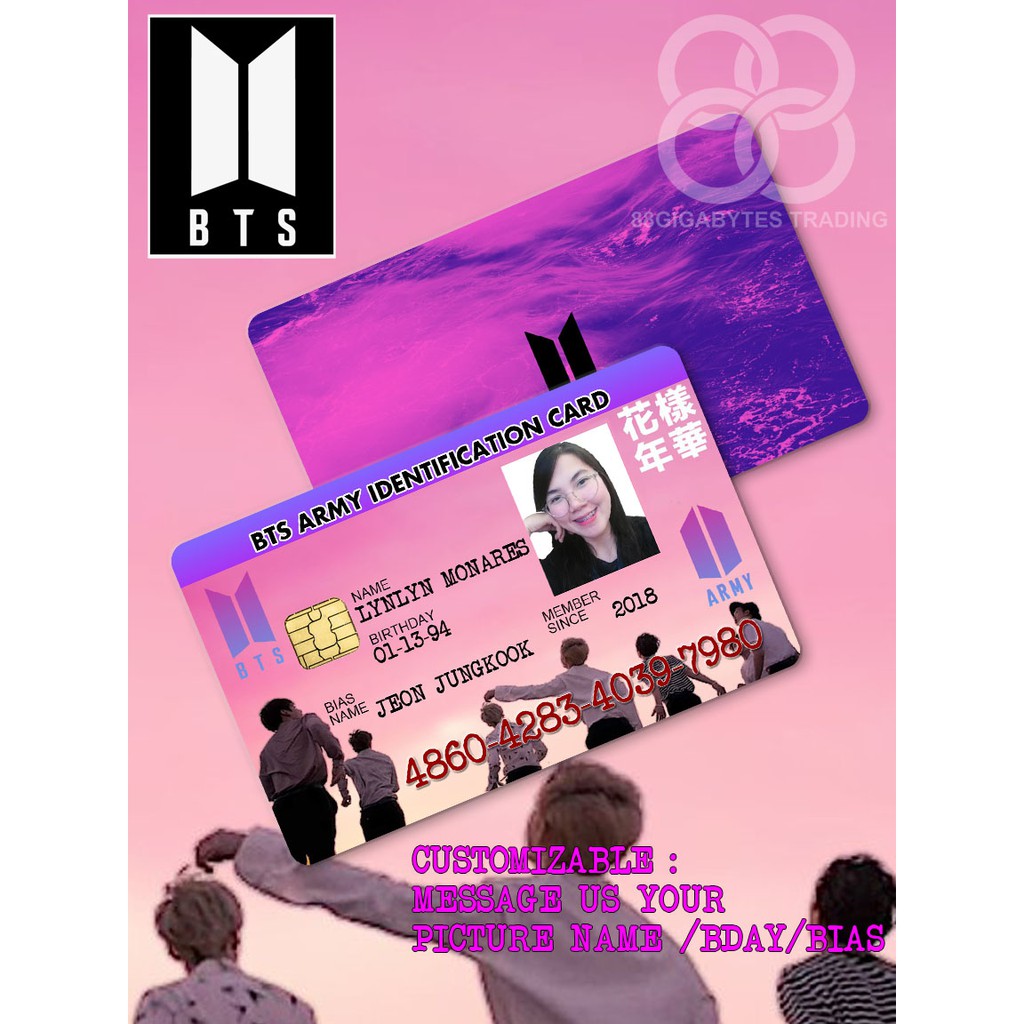 BTS ARMY ID CARD / BTS / BTS ARMY PVC ID PERSONALIZED Shopee Philippines