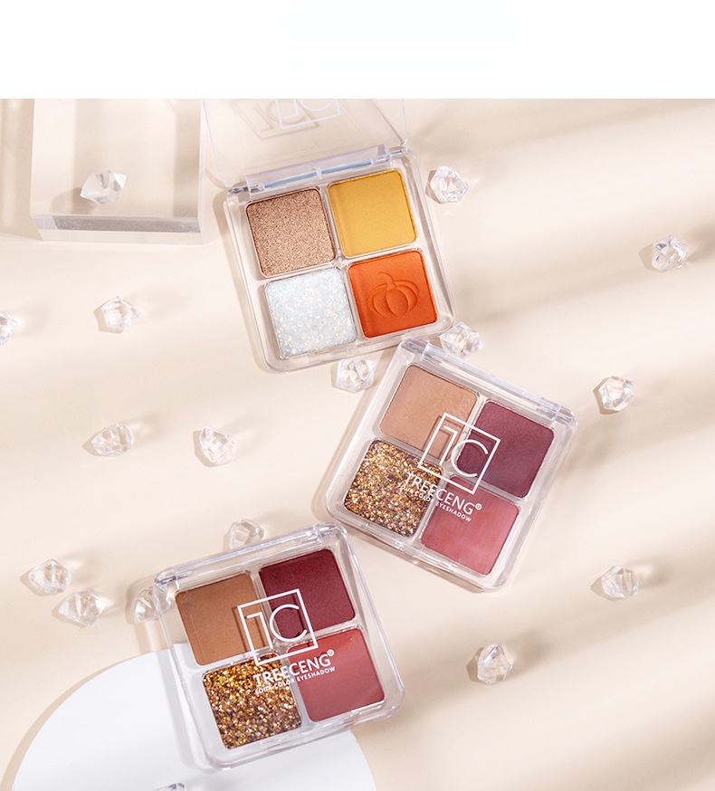 4 Colors Eyeshadow Palette Glitter Shimmer Pearly Matte Natural ...