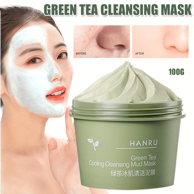 Green Tea Mud Mask Deep Cleansing Shrink Pores Remove Blackheads
