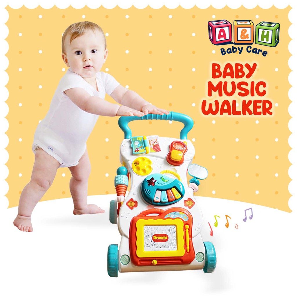 Baby push Walker Toddler Trolley Sit to Stand Walker for Kid s Early Learning Educational Musical Shopee Philippines