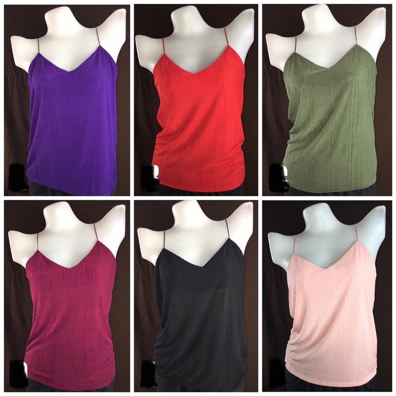 Sexy String Micro-Pleats Cami Tops Blouse (Size: Small to Medium ...