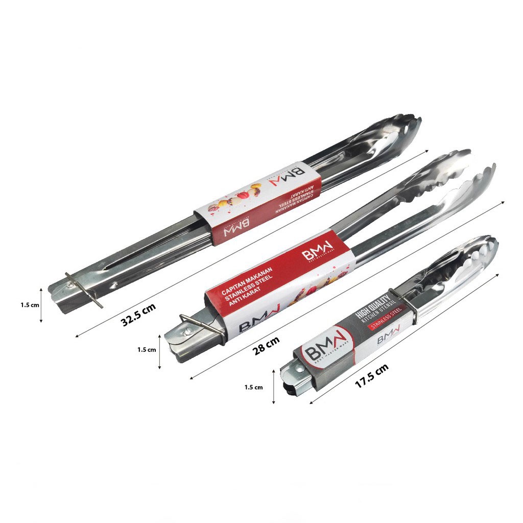 HITAM Bsp Capitan Tongs Black Food Tongs Fried Noodles Stainless