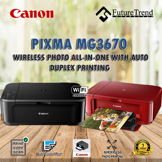 CANON PIXMA MG3670 AIO Wireless Duplex Ink Jet Printer | Shopee Philippines