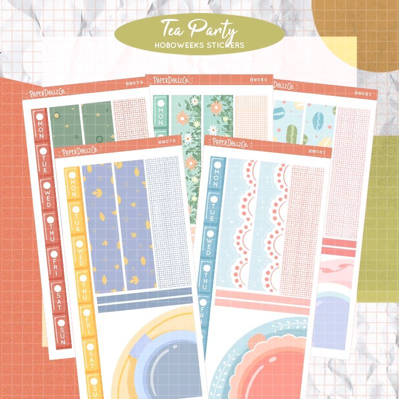 Tea Party Hobonichi Kit for Hobonichi Weeks | HW078 HW079 HW080 HW081 ...
