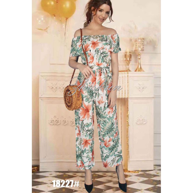 Floral romper pants best sale