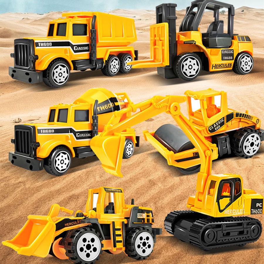 Set Of Diecast Cars Model Kits Excavators Construction Vehicles Trucks ...