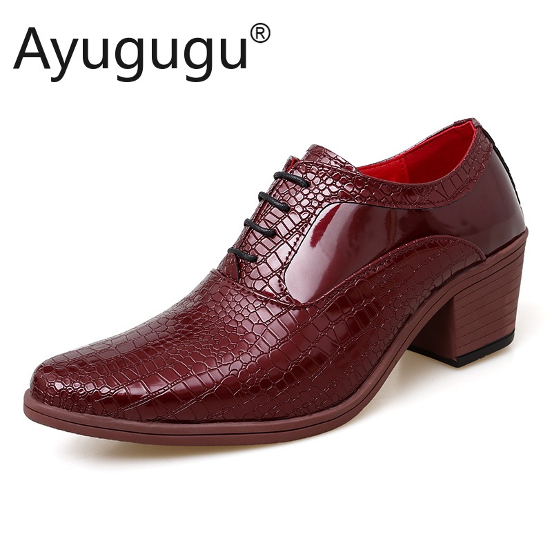 Men High Heels Non slips Formal Shoes Shiny Leather Shoes Increased 5cm Men Wedding Shoes Photography Oxfords Shopee Philippines