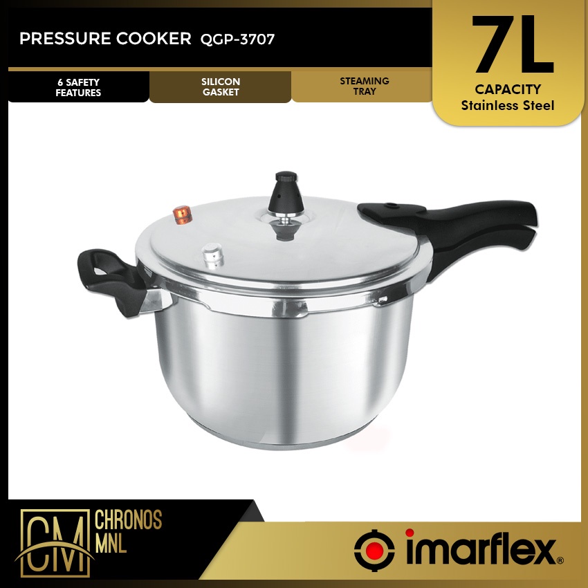 Chronos Imarflex Pressure Cooker w/ Steaming Tray QGP3707 7 Liters